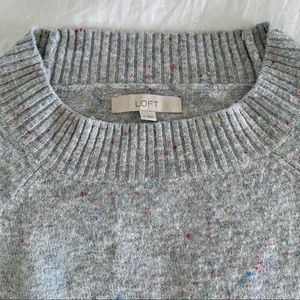 LOFT Grey Rainbow Confetti Tunic Sweater